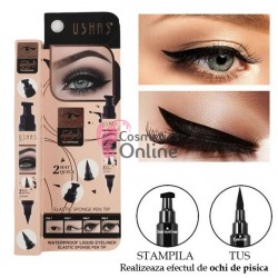 Tus Negru de pleoape INK USHAS Eyeliner cu pensula si stampila 